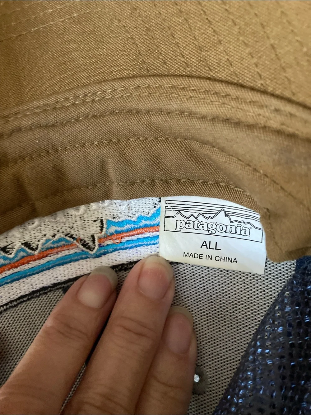 Patagonia Trucker Hat in Brown, Gray and Blue Accent